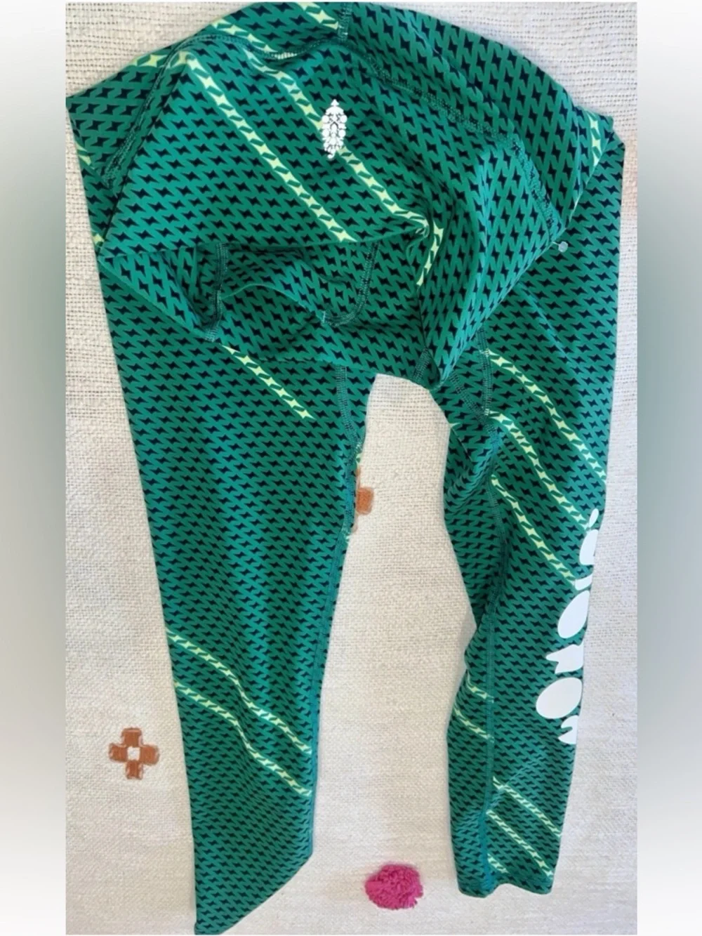 NWOT Free People Movement Never Better Logo Leggings XS Green